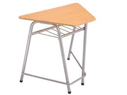 MESA ESCOLAR TRAPEZOIDAL CON PARRILLA